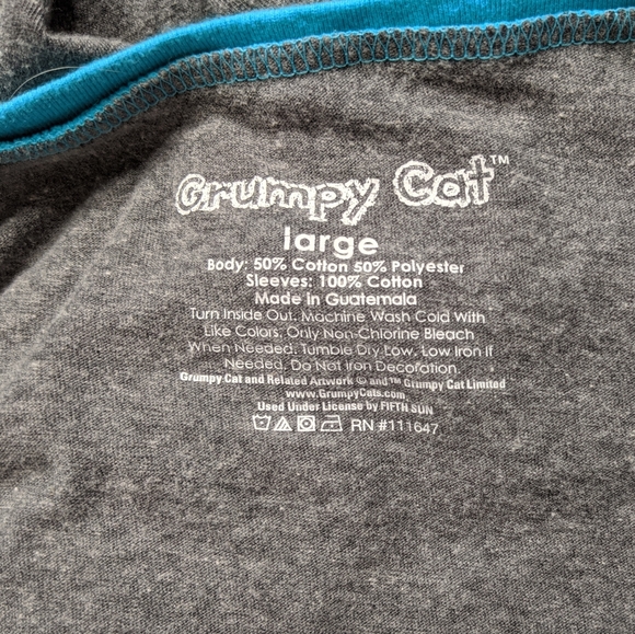 Grumpy cat baseball style tee size: L - Picture 5 of 5